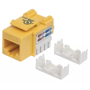 Intellinet keystone modul, Cat6, UTP, rezacia svorka, žltý, plochý, žltý, RJ-45, samica, 22/26, Cat6
