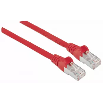Intellinet sieťový patch kábel, Cat7 kábel/Cat6A konektor, 0,25 m, červená, meď, S/FTP, LSOH/LSZH, PVC, RJ45, pozlátené kontakty, bez zaistenia, zaliaty, doživotná záruka