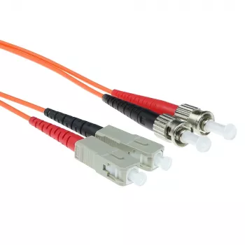 ACT 1 meter LSZH Multimode 50/125 OM2 optický patch kábel Duplex s SC a ST konektormi