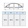 ACT káblový kanál okrúhly PVC 90 mm, sivý, PVC, V-0, 90 mm