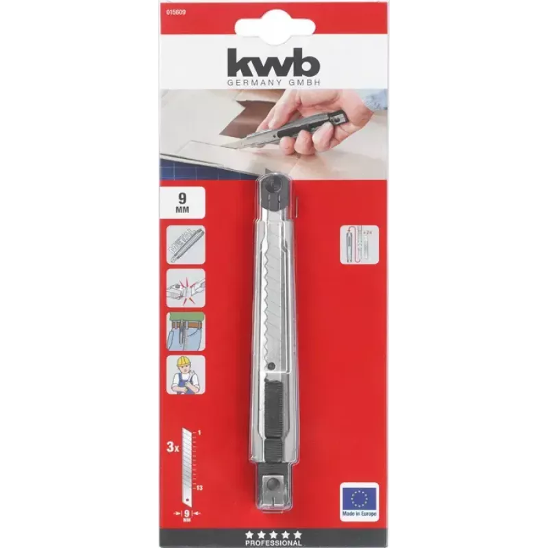 Nôž na rezanie KWB 015609 nôž s lámacou čepeľou 145 mm dĺžka 9 mm šírka