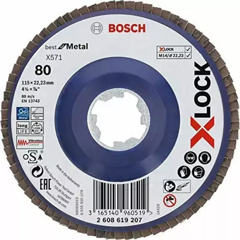 Brúsny kotúč Bosch 115 mm, zrnitosť 80, model 2608619207