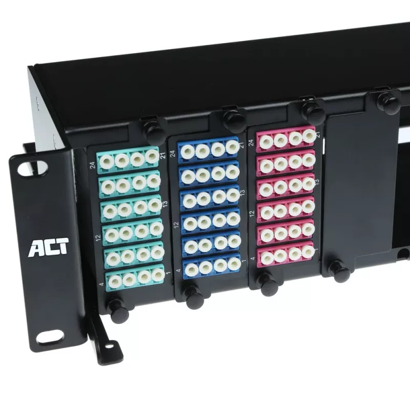 ACT Fiber Panel High Density 2HE pre 12 MTP®-MPO kaziet / Keystone adaptérových panelov