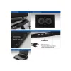 Stojan na notebook ACT AC8105 s ventilátorom, výškovo nastaviteľný, 2 polohy, 4-portový hub