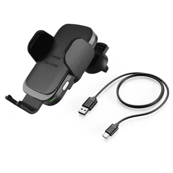 Hama FC10 Motion smartfón čierny, metalický zapaľovač cigariet bezdrôtové nabíjanie rýchle nabíjanie auto