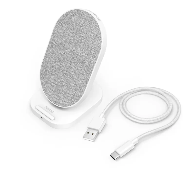 Hama QI-FC10S-Fab smartfón biely USB bezdrôtové nabíjanie rýchle nabíjanie pre interiér