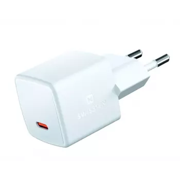 SWISSTEN mini cestovná nabíjačka GaN 25W PD USB-C rýchlonabíjačka pre telefóny a tablety