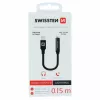 Audio adaptér SWISSTEN Lightning na 3,5 mm jack SW-LIGHT-3.5MM-BK, kábel 0,15 m, čierny