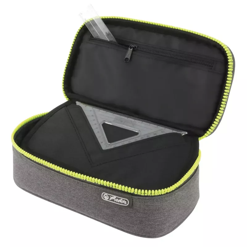 Peračník Herlitz beatBox ABC polyester sivý žltý 225x120x70mm