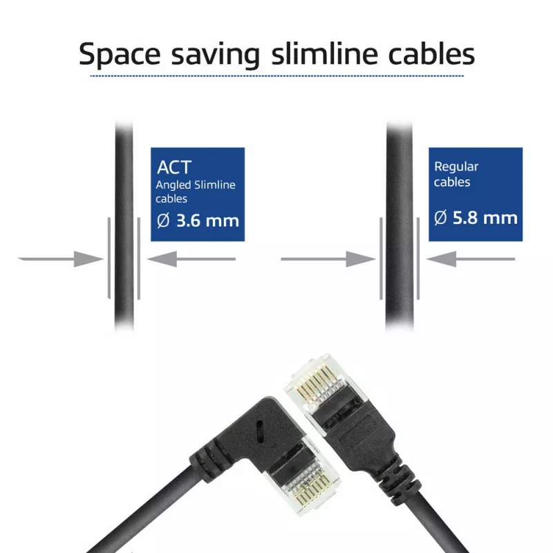 ACT čierny 1,5 metra U/UTP CAT6A LSZH Slimline patch kábel s DC2951