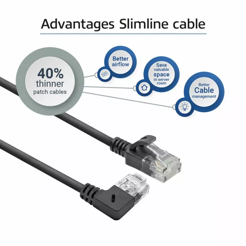 ACT čierny 1,5 metra U/UTP CAT6A LSZH Slimline patch kábel s DC2951