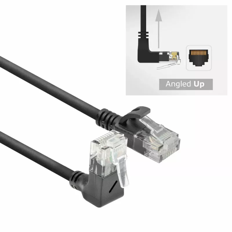ACT čierny 0,25 metra U/UTP CAT6A LSZH Slimline patch kábel s DC4952