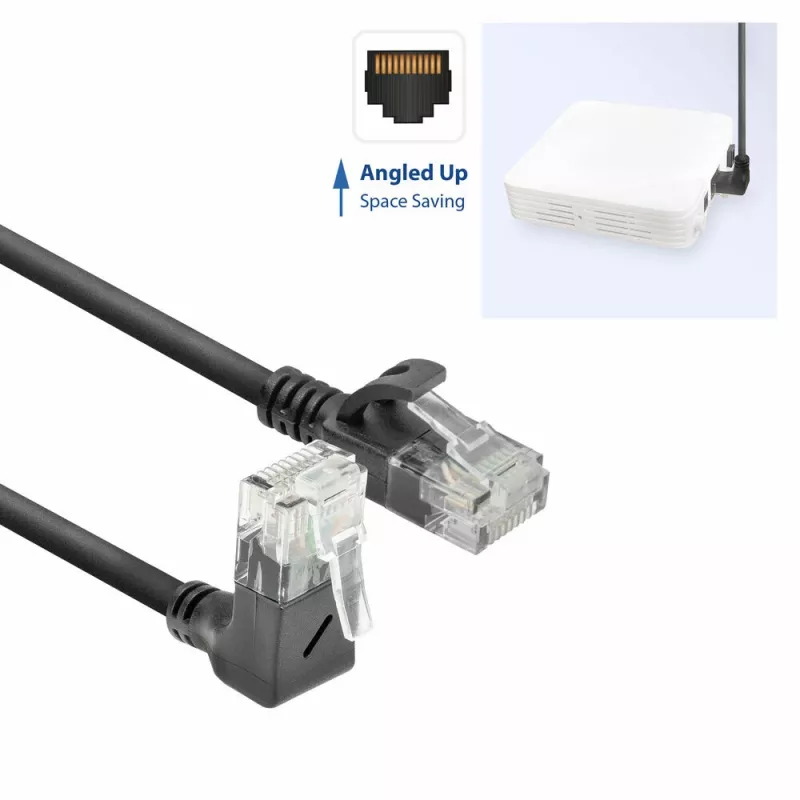 ACT čierny 0,25 metra U/UTP CAT6A LSZH Slimline patch kábel s DC4952