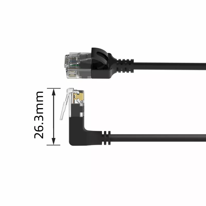 ACT čierny 0,25 metra U/UTP CAT6A LSZH Slimline patch kábel s DC4952