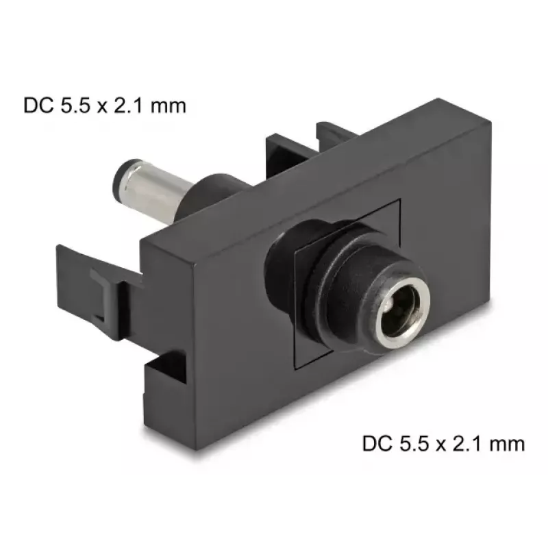 DeLOCK Easy 45 zásuvka DC čierna konektor samica konektor samec 45mm