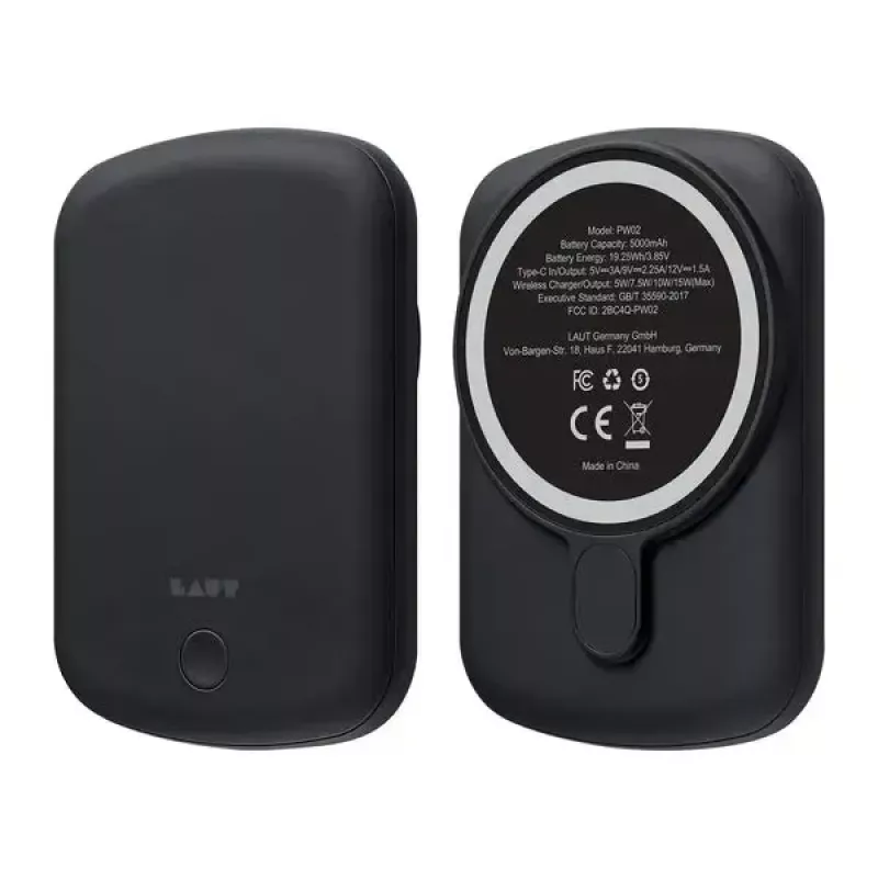 Powerbanka LAUT PW02 5000 mAh bezdrôtové nabíjanie čierna