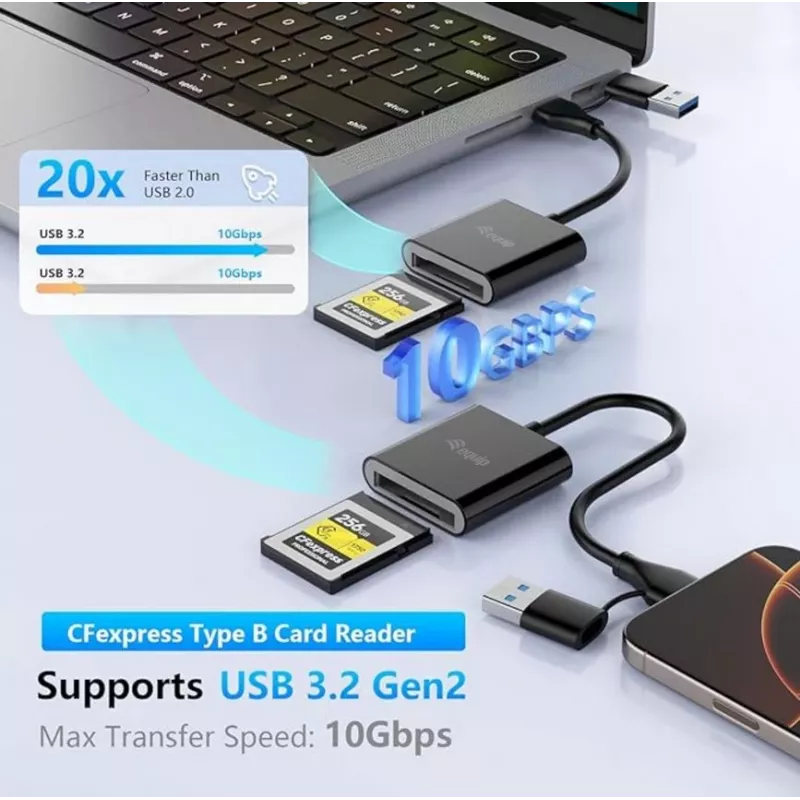 Čítačka kariet Equip 245461 USB 3.2 Gen 2 Type-C čierna CFexpress 2.0