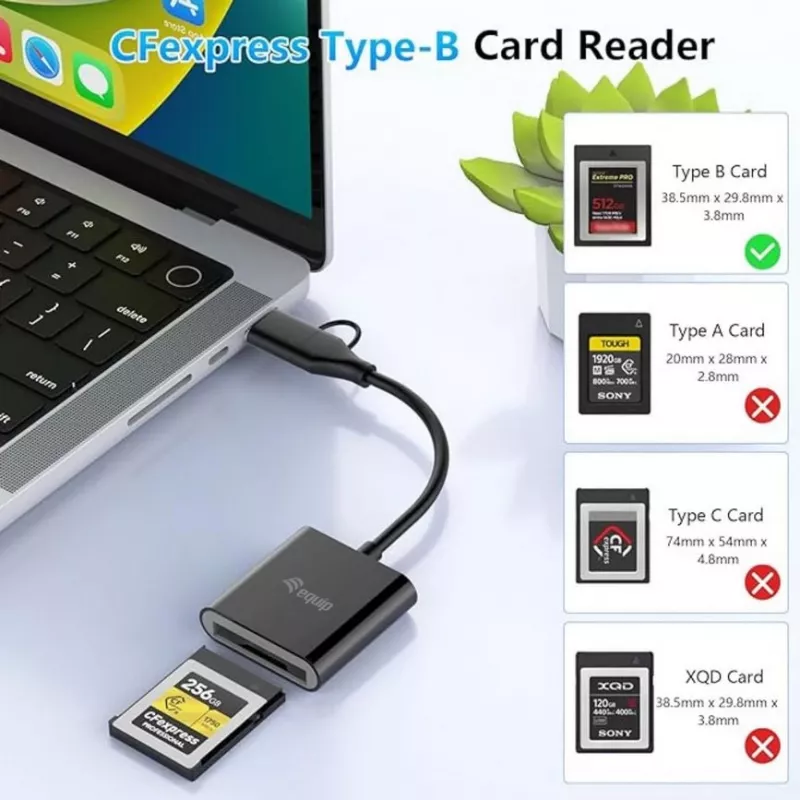 Čítačka kariet Equip 245461 USB 3.2 Gen 2 Type-C čierna CFexpress 2.0
