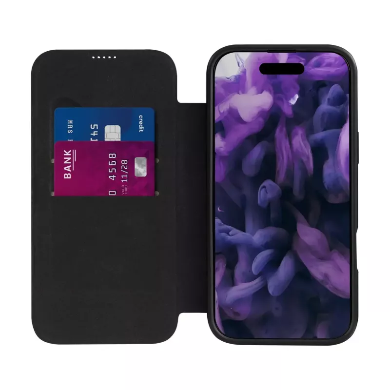Puzdro s klopou LAUT MAGFOLIO pre iPhone 17 16 cm čierna