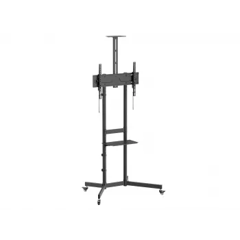 TV vozík EQUIP 37 palcov–70 palcov Economy pre 37–70 palcové obrazovky, nosnosť 70 kg, VESA 100x100–600x400, výška 1337–1430 mm, náklon -10°–5°, čierny