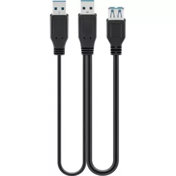 USB kábel Goobay 3.0 0,3 m USB 3.2 Gen 1 2x USB A čierny
