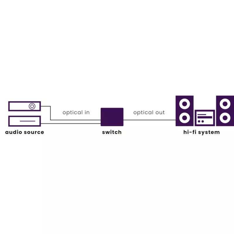 Marmitek Connect TS21 - optický prepínač - 2 vstupy / 1 výstup - Toslink