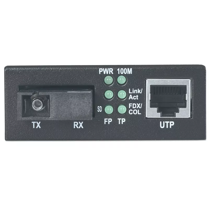 Intellinet 510530 konvertor médií Fast Ethernet WDM, 10/100Base-TX (RJ-45) na 100Base-FX (SC) jednovidový, 20 km (12,4 mi), Rx1310/Tx1550 nm