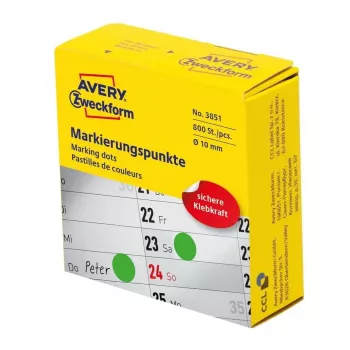 Avery 3851 samolepiaca etiketa okrúhla permanentná zelená 800 ks