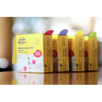Avery 3854 samolepiaca etiketa okrúhla permanentná magenta 250 ks