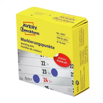 Avery 3857 samolepiaca etiketa okrúhla permanentná modrá 250 ks
