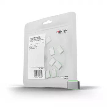 Lindy USB Type-C port blocker (bez kľúča) – balenie 10 ks, zelená