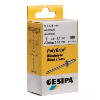 Slepá nit GESIPA 1432060 nerez sivá 6,5 mm hlava 3,2 mm driek 8 mm dĺžka