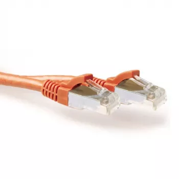ACT oranžový 5 metrov LSZH SFTP CAT6A patch kábel bez zaistenej západky s RJ45 konektormi