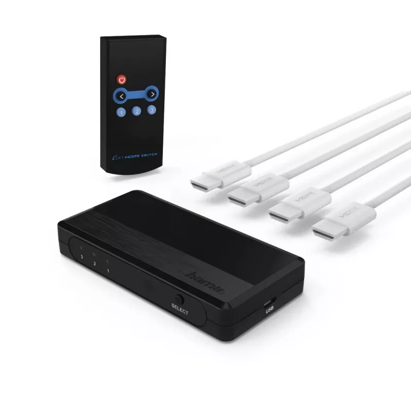 Hama 00121760 video prepínač HDMI čierny 1080p DTS-HD Dolby Digital