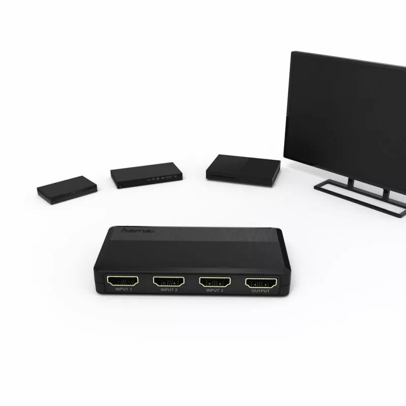 Hama 00121760 video prepínač HDMI čierny 1080p DTS-HD Dolby Digital