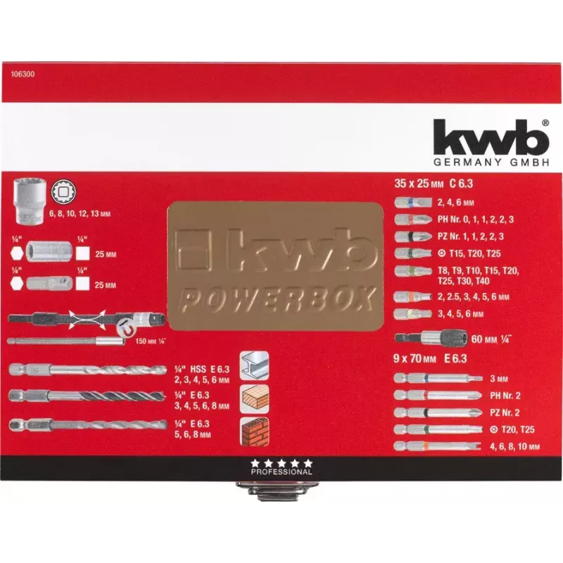 kwb 106300 Sada bitov, 67 ks