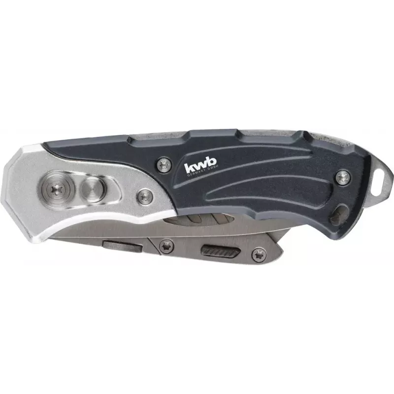 Multitool nôž KWB 016910 zaistiteľný nôž s čepeľou čierny Drop-Point