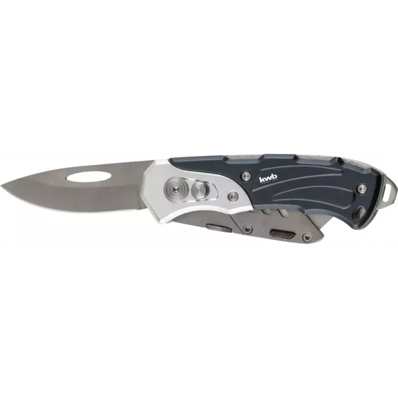 Multitool nôž KWB 016910 zaistiteľný nôž s čepeľou čierny Drop-Point