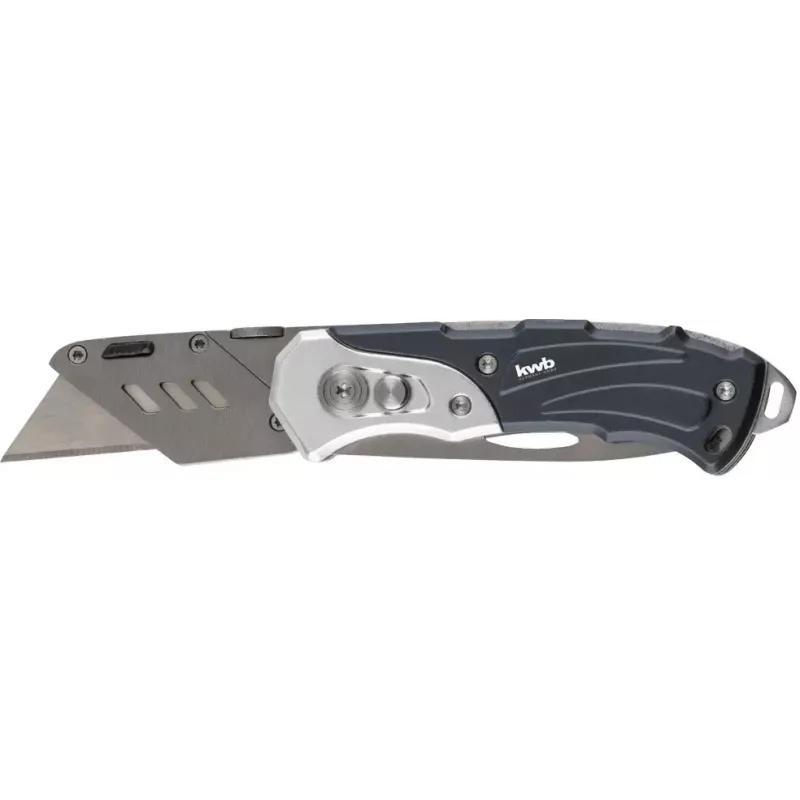Multitool nôž KWB 016910 zaistiteľný nôž s čepeľou čierny Drop-Point