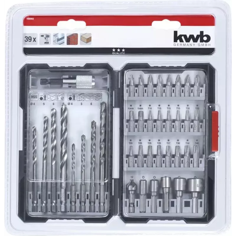 Sada vrtákov KWB Universal 39 ks
