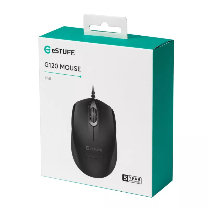 eSTUFF GLB213002 myš kancelárska obojručná USB Type-A optická 1200 DPI