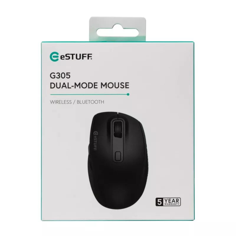 eSTUFF GLB214002 myš kancelárska pre pravákov RF Wireless + Bluetooth IR-LED 1800 DPI