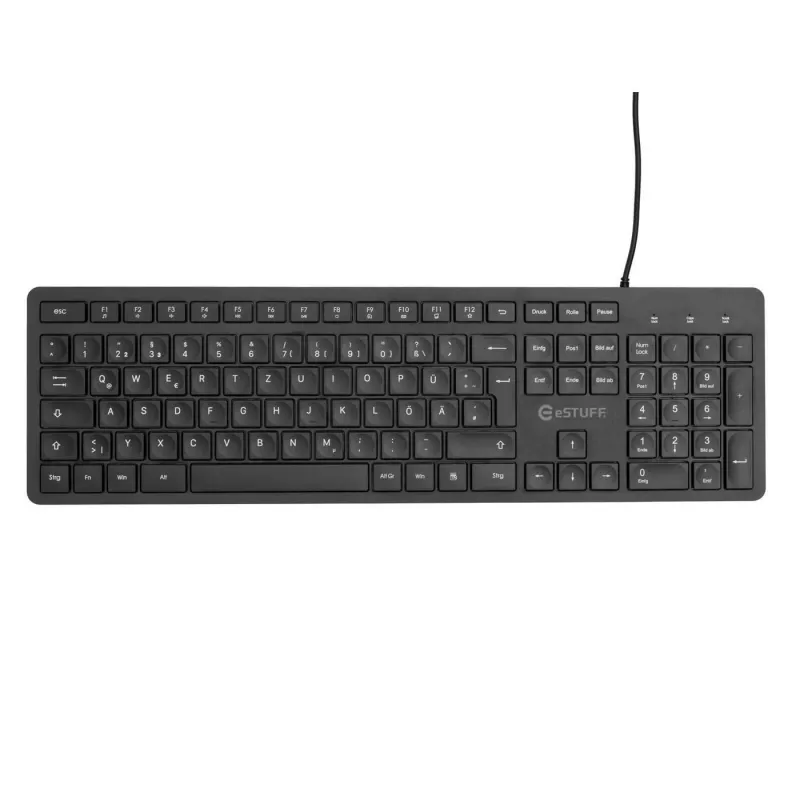 eSTUFF GLB211402 klávesnica kancelárska USB QWERTZ nemecká čierna