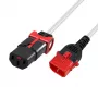 ACT napájací kábel C13 IEC Lock+ - C14 IEC Lock Dual Locking biely 1 m, PC3607
