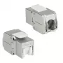 ACT Keystone Jack RJ45 CAT6 chránený bez nástroja so shutter, strieborno-biela