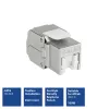 ACT Keystone Jack RJ45 CAT6 chránený bez nástroja so shutter, strieborno-biela
