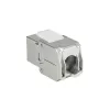 ACT Keystone Jack RJ45 CAT6 chránený bez nástroja so shutter, strieborno-biela