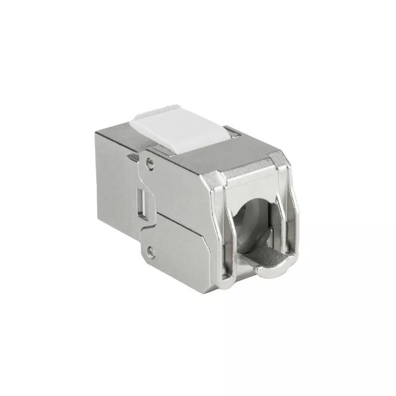 ACT Keystone Jack RJ45 CAT6 chránený bez nástroja so shutter, strieborno-biela