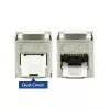 ACT Keystone Jack RJ45 CAT6 chránený bez nástroja so shutter, strieborno-biela