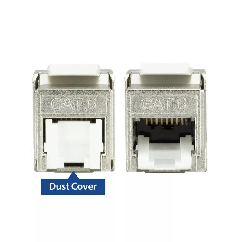ACT Keystone Jack RJ45 CAT6 chránený bez nástroja so shutter, strieborno-biela